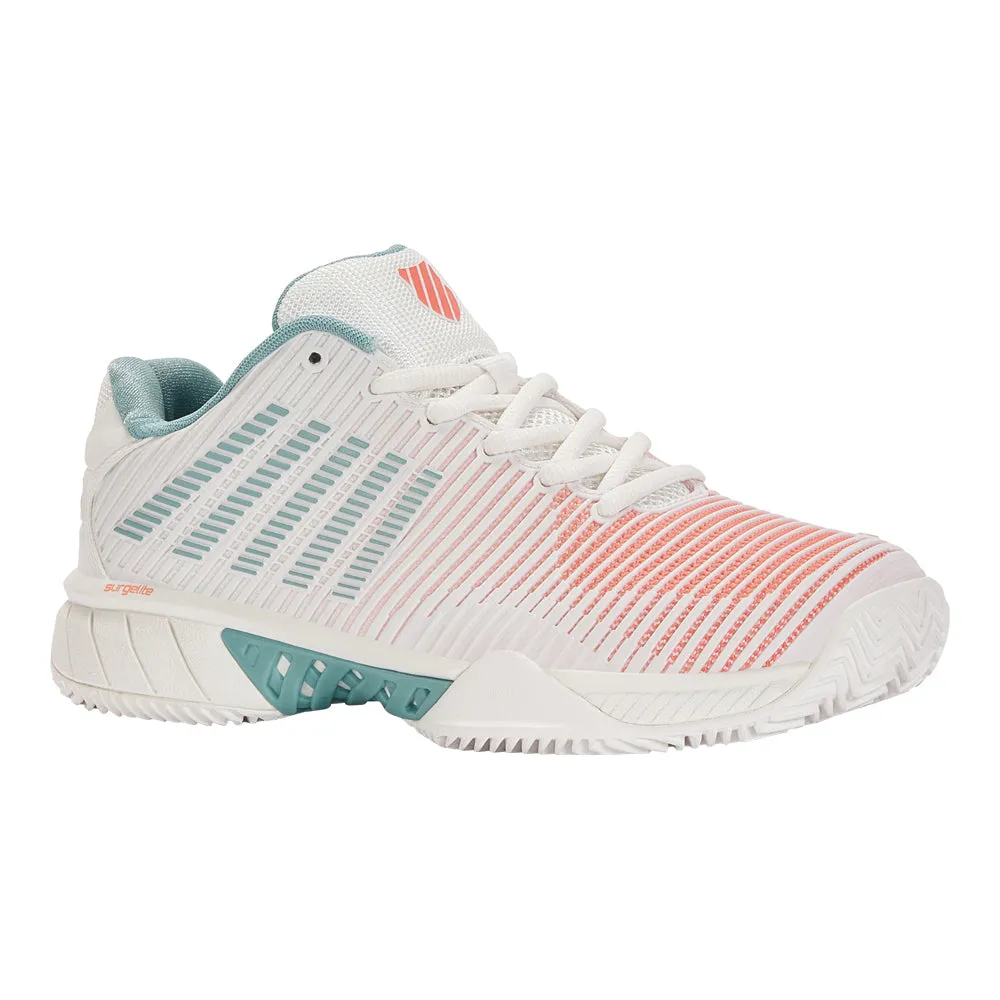 K-Swiss Hypercourt Express 2 HB Tennis Shoes (Ladies) - Blanc/Nile Blue/Desert Flower