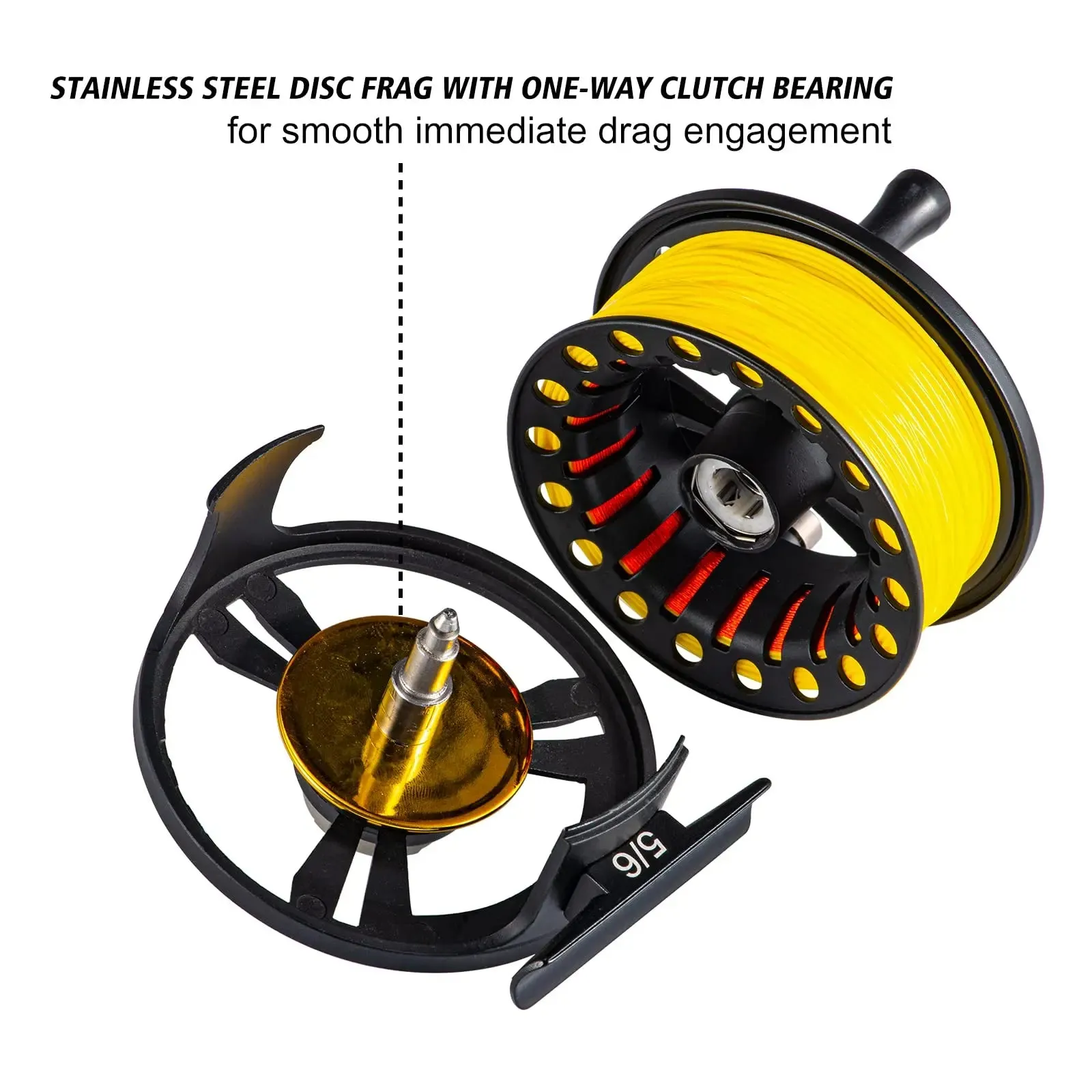 Large Arbor Pre-Loaded Fly Fishing Reel Line & Mono Leader