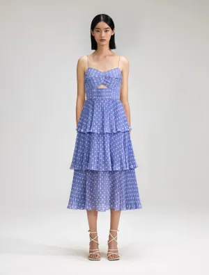 Lilac Polka Dot Tiered Chiffon Dress