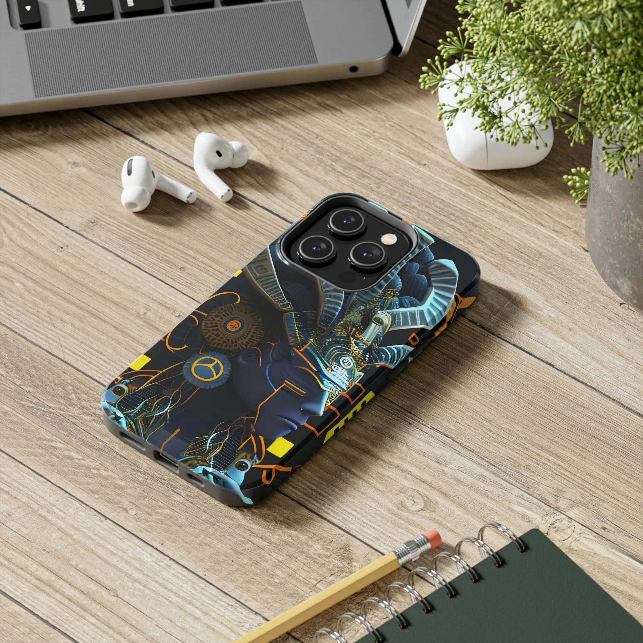 Mayan / Aztec Alien Robot Tribal Warrior Custom Artwork iPhone Case - Uniquely Designed and Inspired by Ancient Civilizations