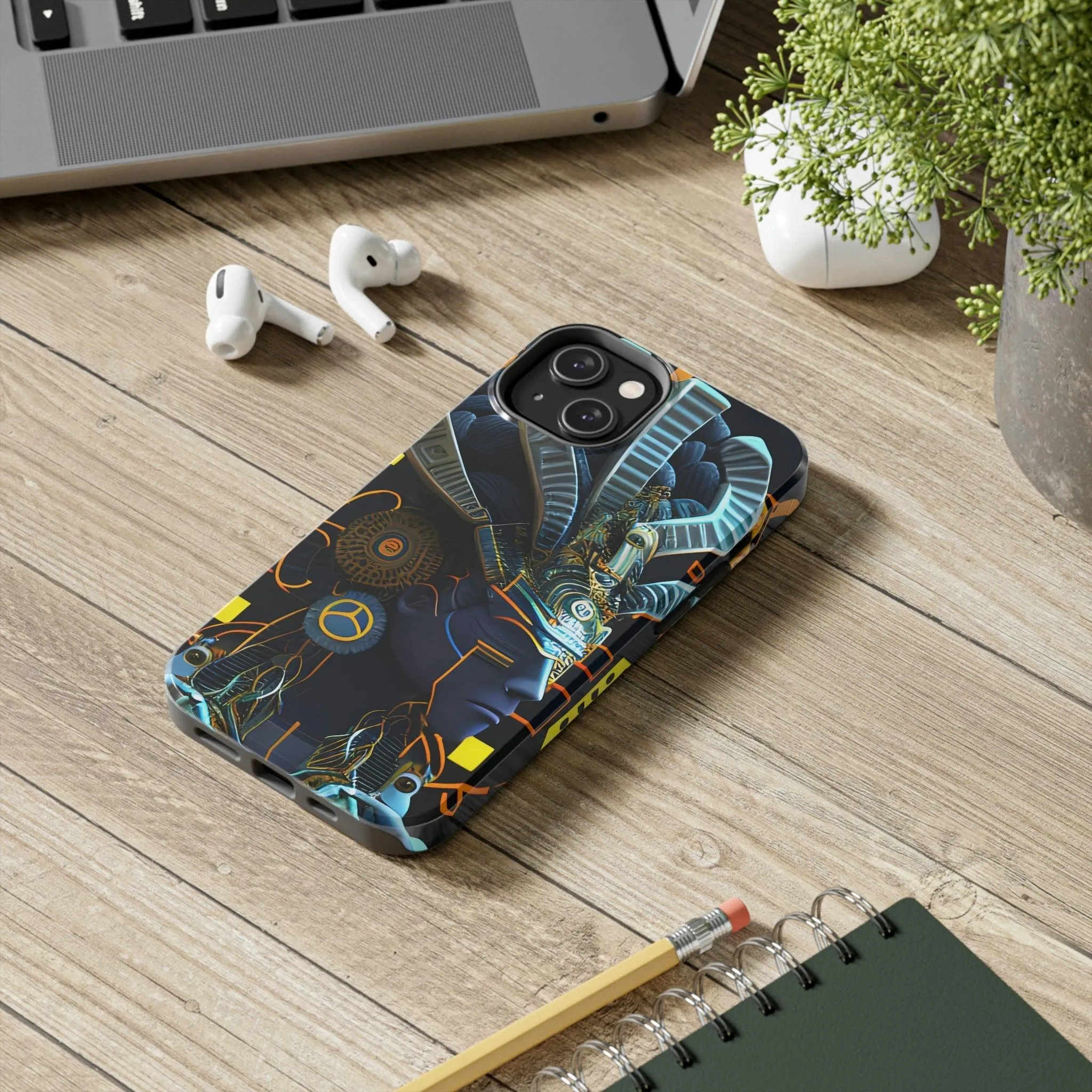 Mayan / Aztec Alien Robot Tribal Warrior Custom Artwork iPhone Case - Uniquely Designed and Inspired by Ancient Civilizations