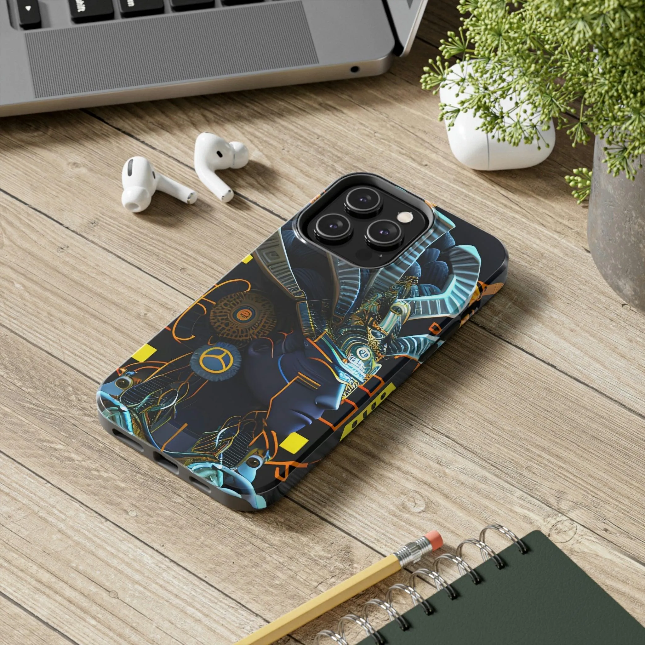 Mayan / Aztec Alien Robot Tribal Warrior Custom Artwork iPhone Case - Uniquely Designed and Inspired by Ancient Civilizations