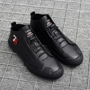 Men Black Gray Shoes Men Genuine Leather