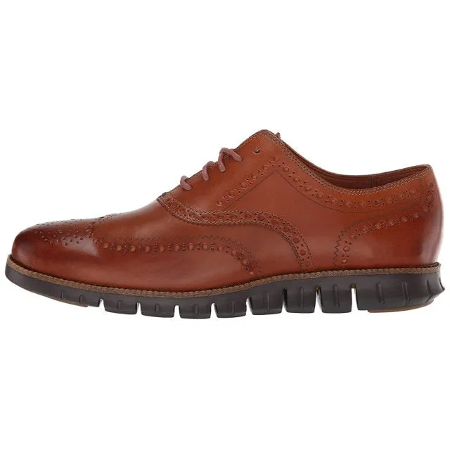 Men Lace Up Carved Flat Brogue Shoes