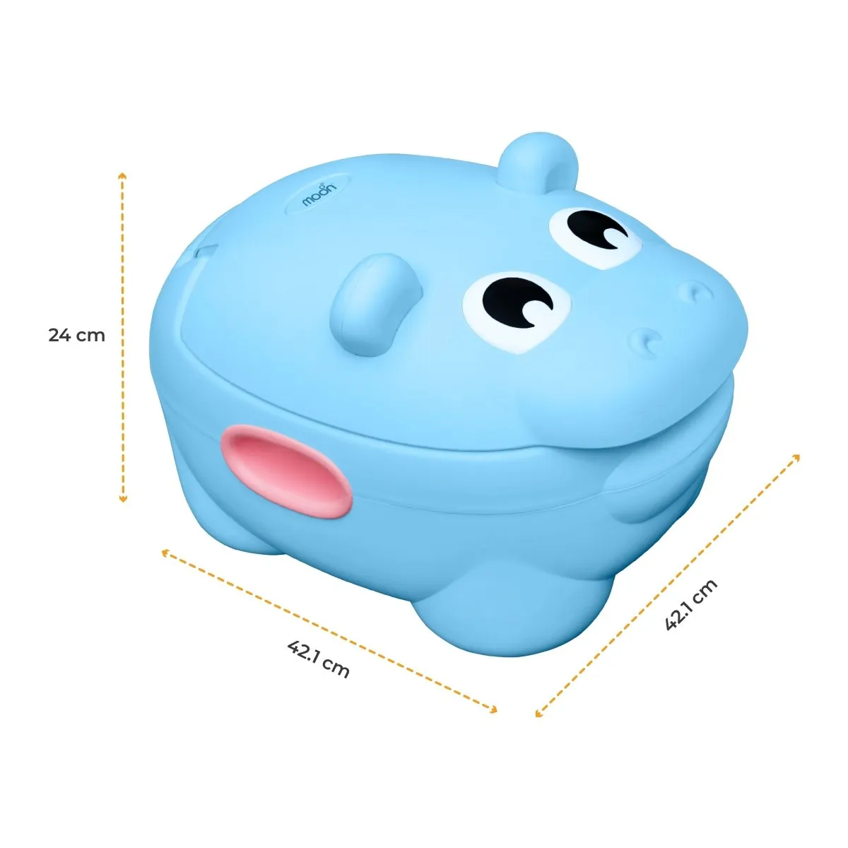 Moon Baby potty with PU Cushion Potty Training Blue Hippo