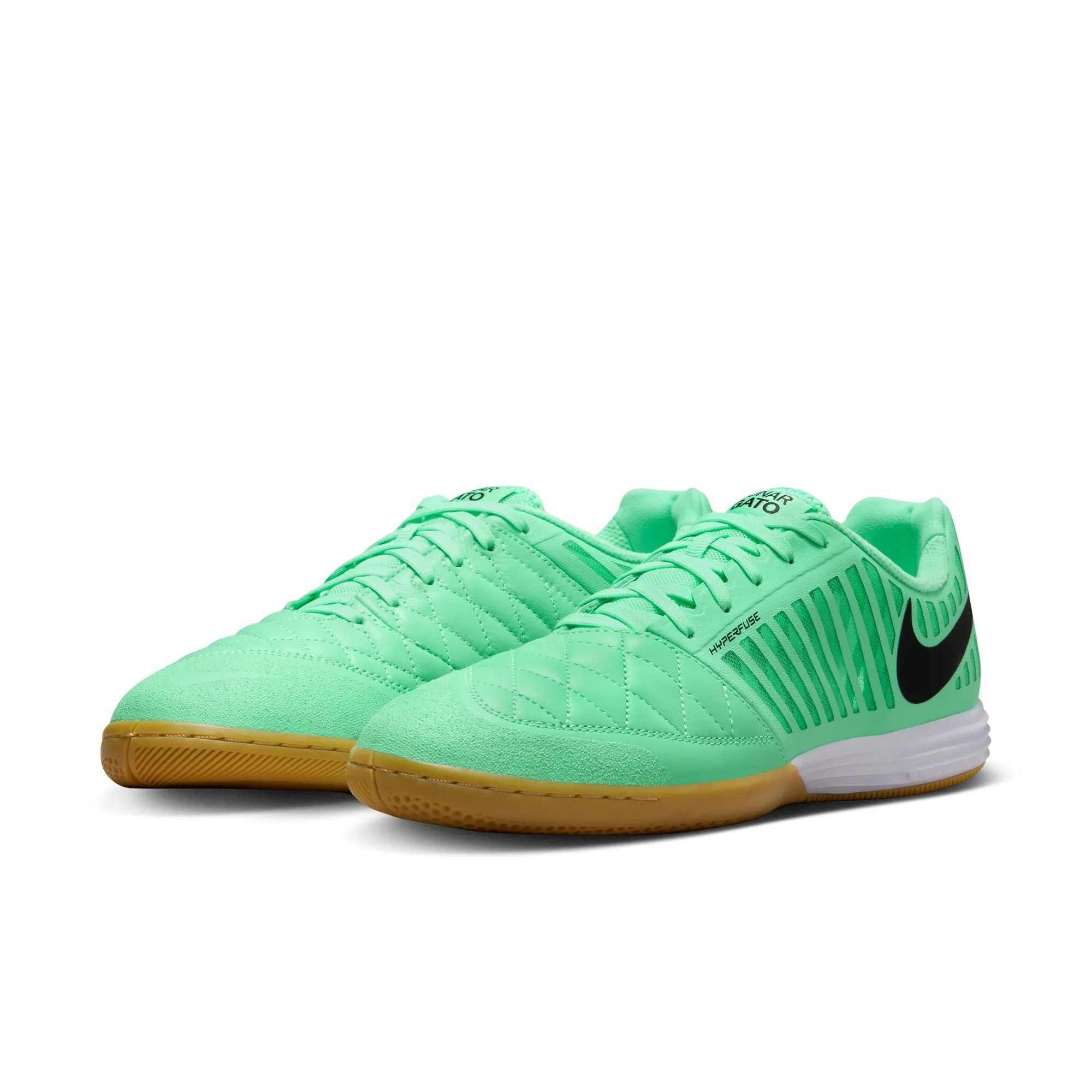 Nike Lunar Gato IN Indoor Soccer Shoes - Green Glow/Black/Gum Light Brown