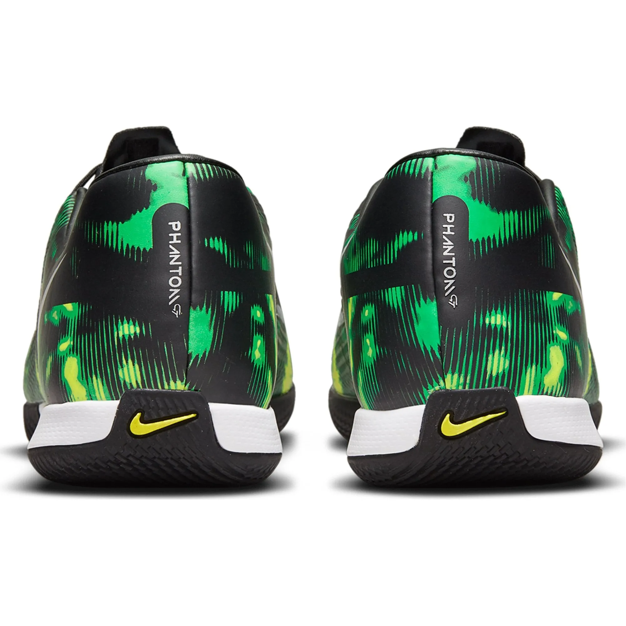 Nike Phantom GT2 Academy Shockwave IC Indoor Soccer Shoe - Black/Metallic Platinum/Green Strike