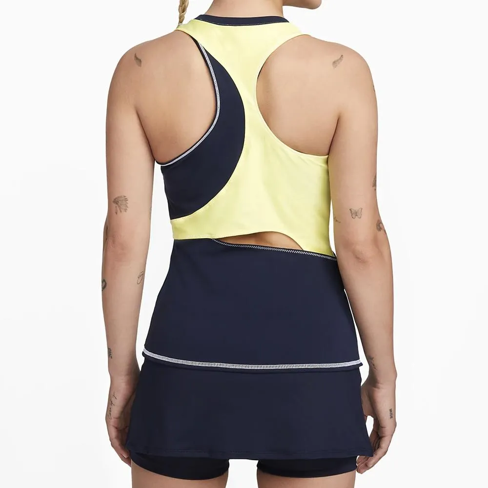 Nike Women's Slam Paris Tank - Obsidian/Light Citron