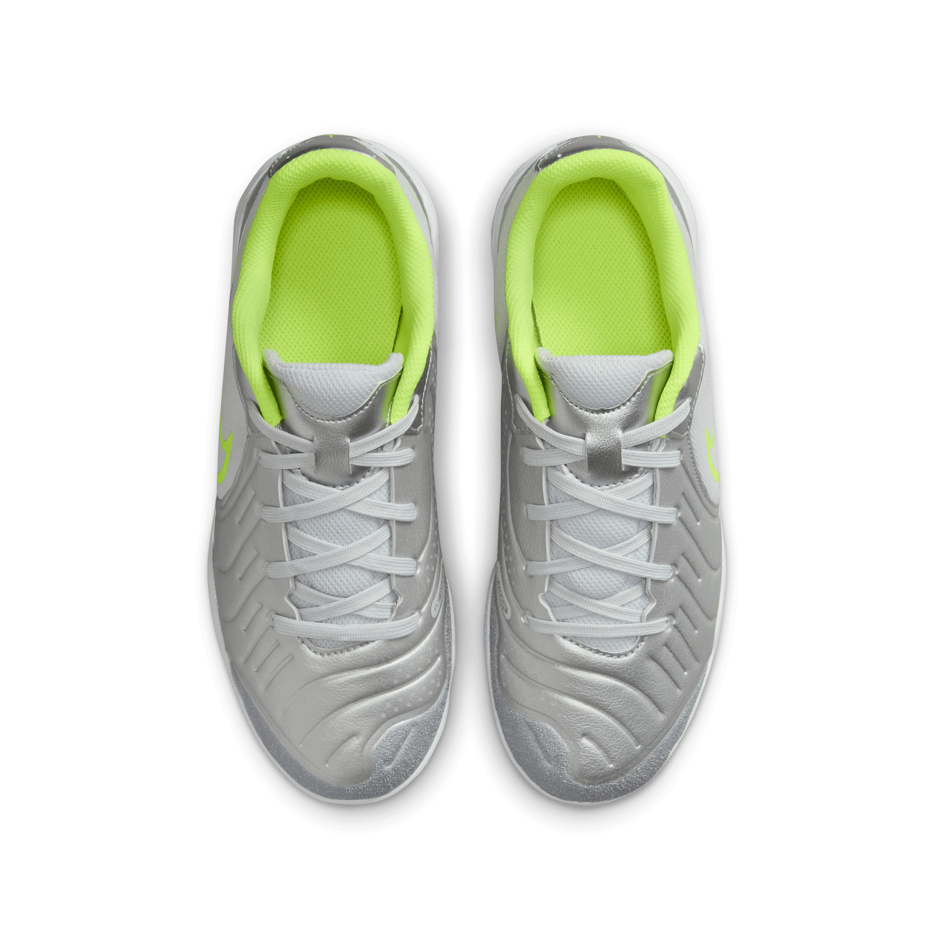 Nike Youth Tiempo Legend 10 Academy IC-Metallic Silver/Black/Volt