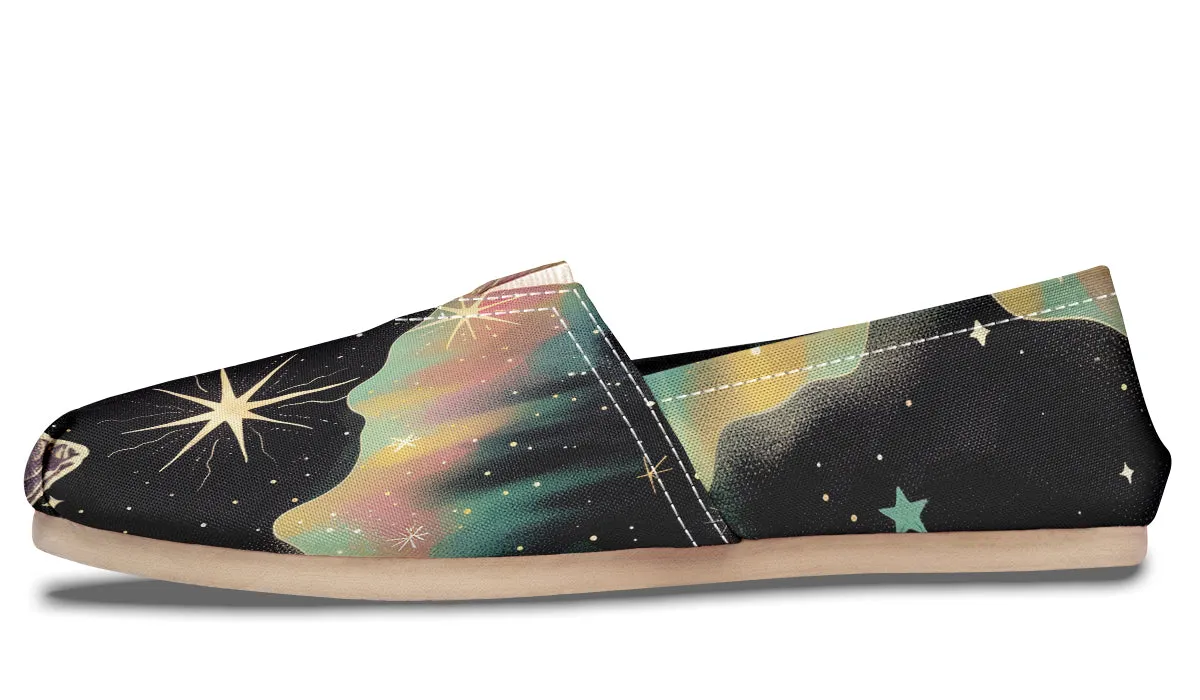 Northern Lights Espadrilles - Lightweight Canvas Slip-Ons with Elastic V for Easy Comfort