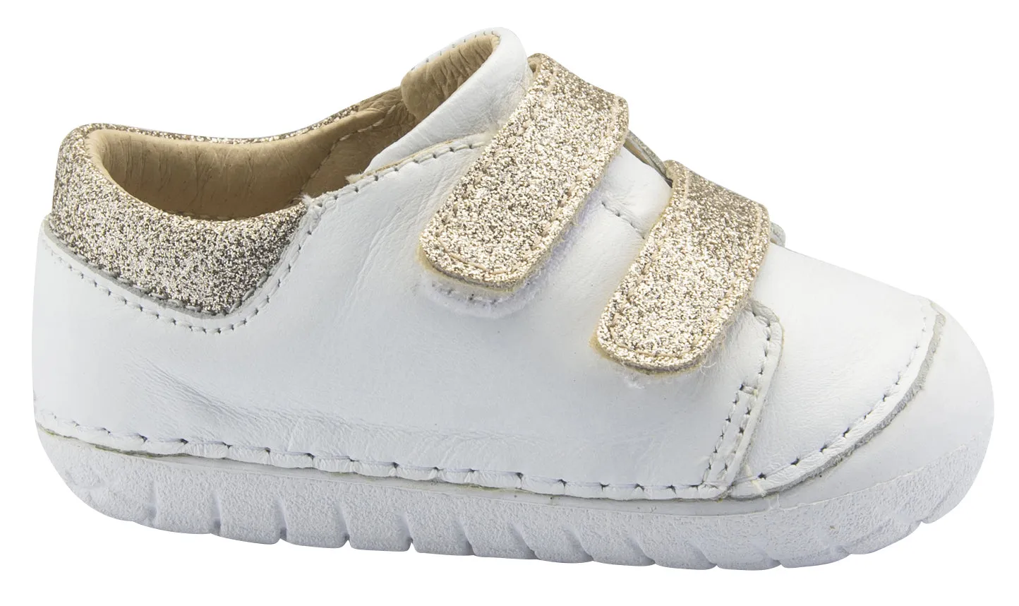 Old Soles Girl's and Boy's Edgey Pave Sneaker, Snow/Glam Cream