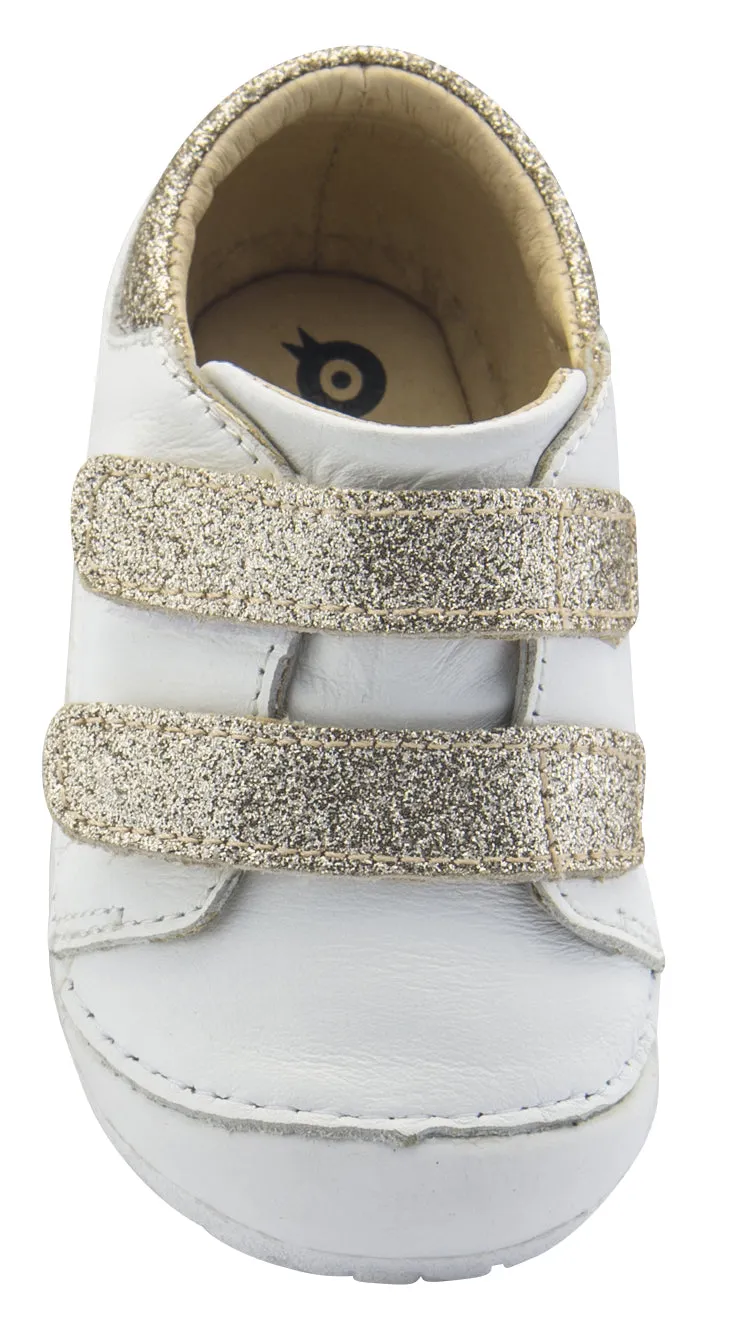 Old Soles Girl's and Boy's Edgey Pave Sneaker, Snow/Glam Cream