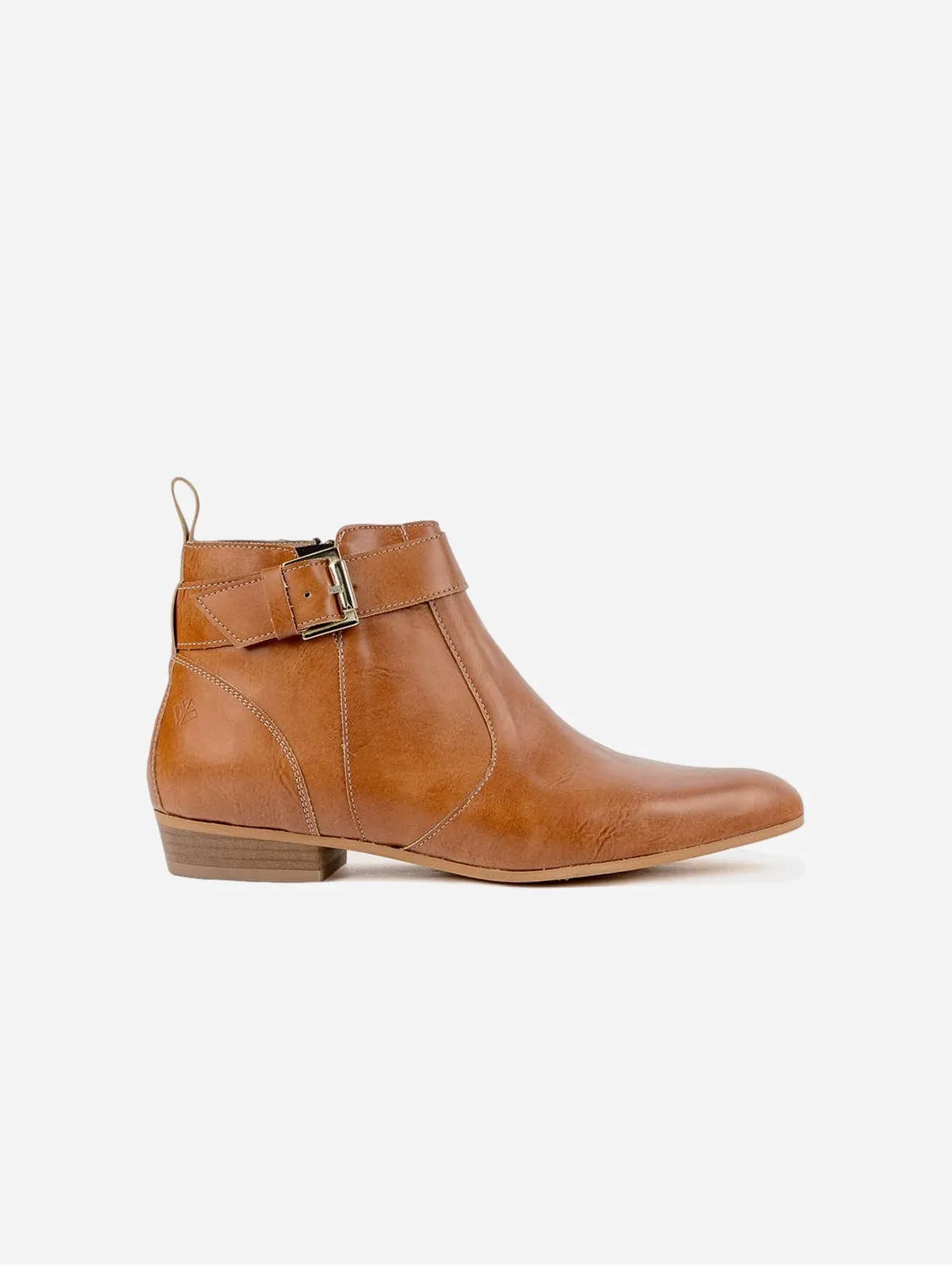 Olympe Women's Vegan Leather Buckle Boots | Camel