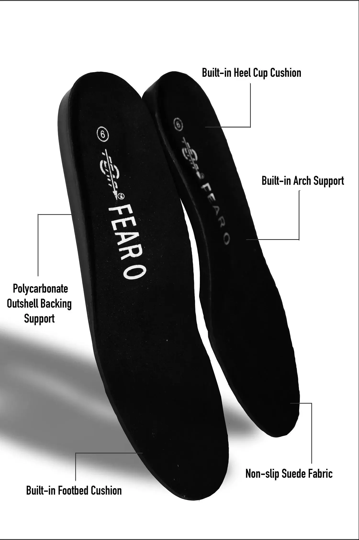 Orthopedic High Arch Support Shoe Insoles, Shock Absorbing Orthotic Inserts for Men & Women