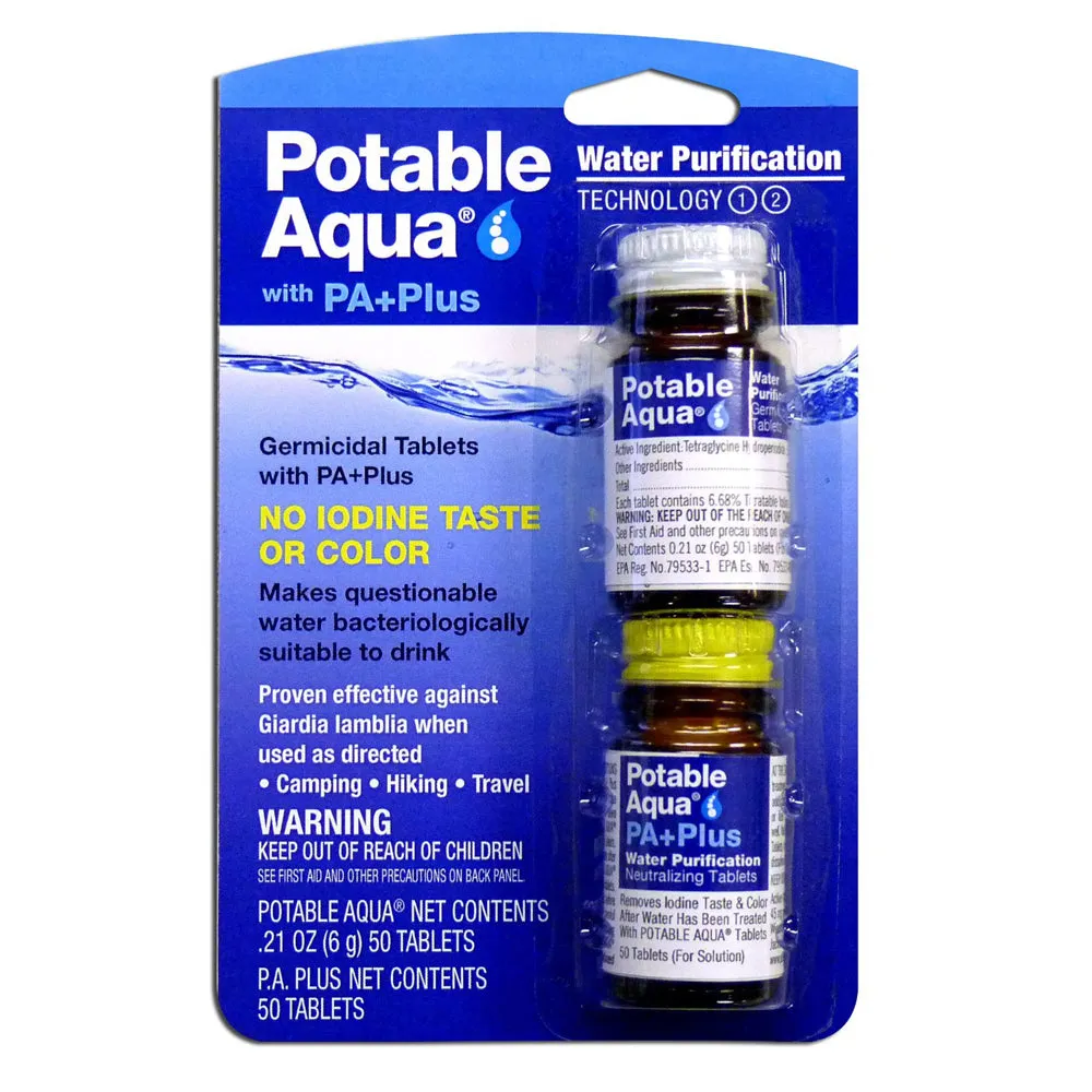 Potable Aqua Drinking Water Germicidal Tablets with PA  Plus Neutralizing Tablets