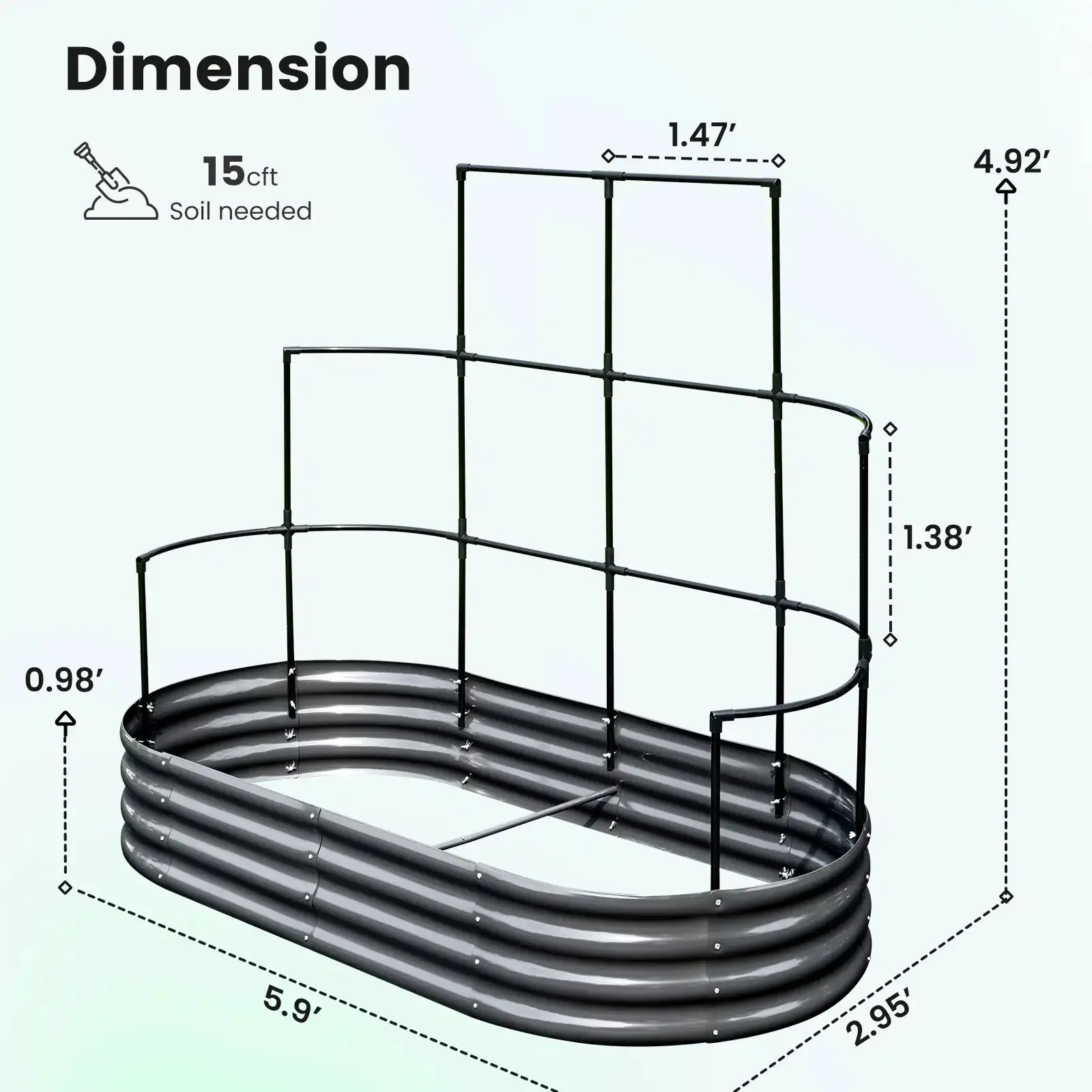 Raised Garden Bed with Wall Trellis