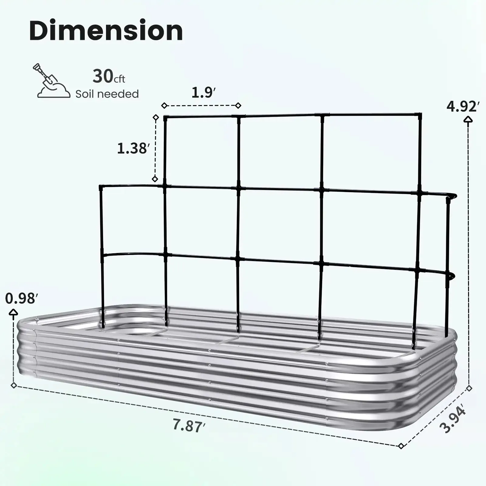 Raised Garden Bed with Wall Trellis