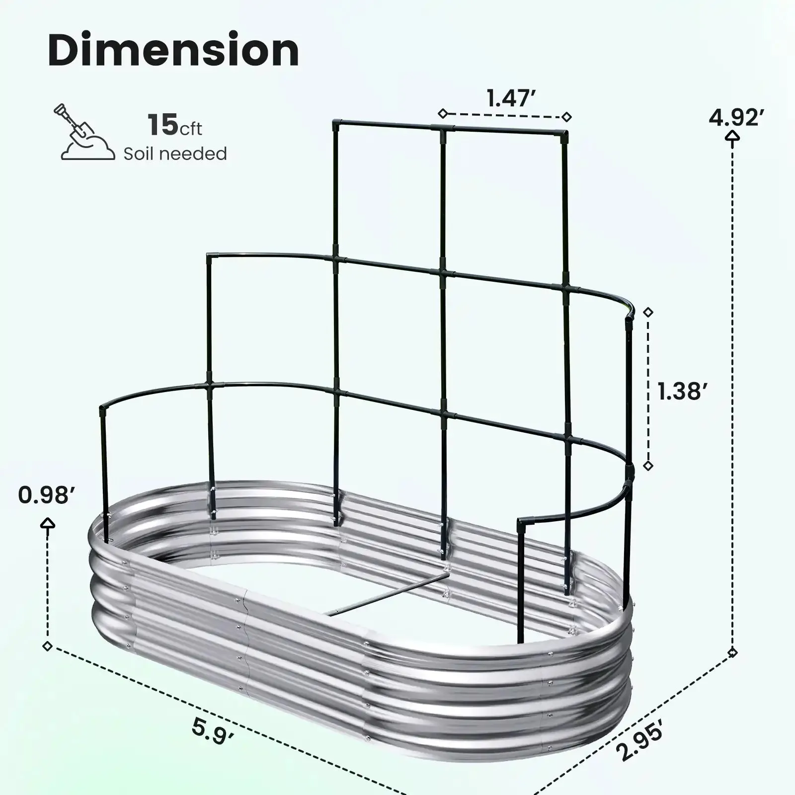 Raised Garden Bed with Wall Trellis