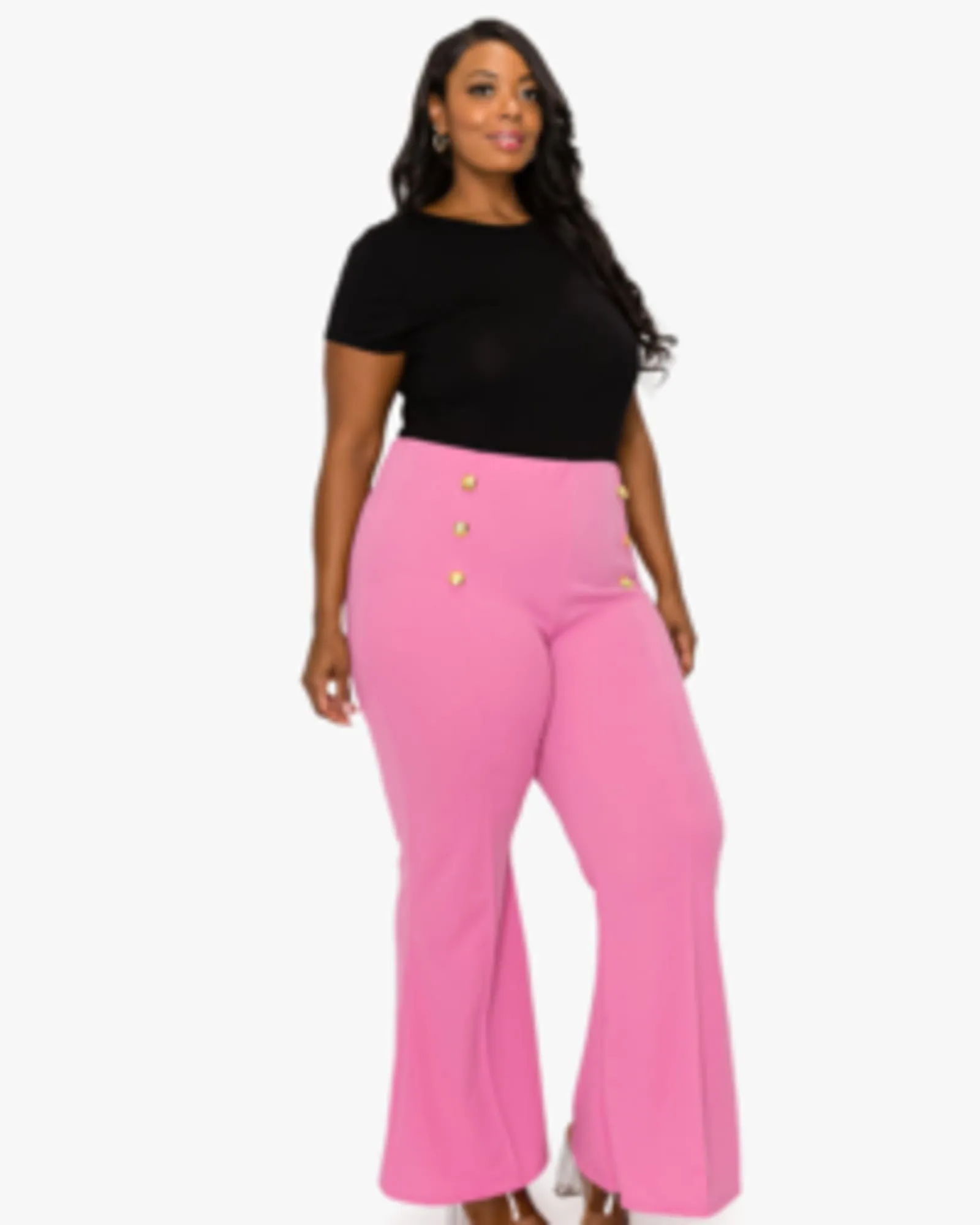 Ruth High Waisted Flare Pants | Bubble Gum