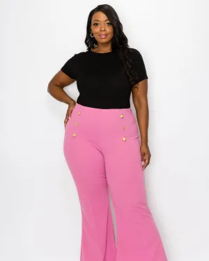 Ruth High Waisted Flare Pants | Bubble Gum