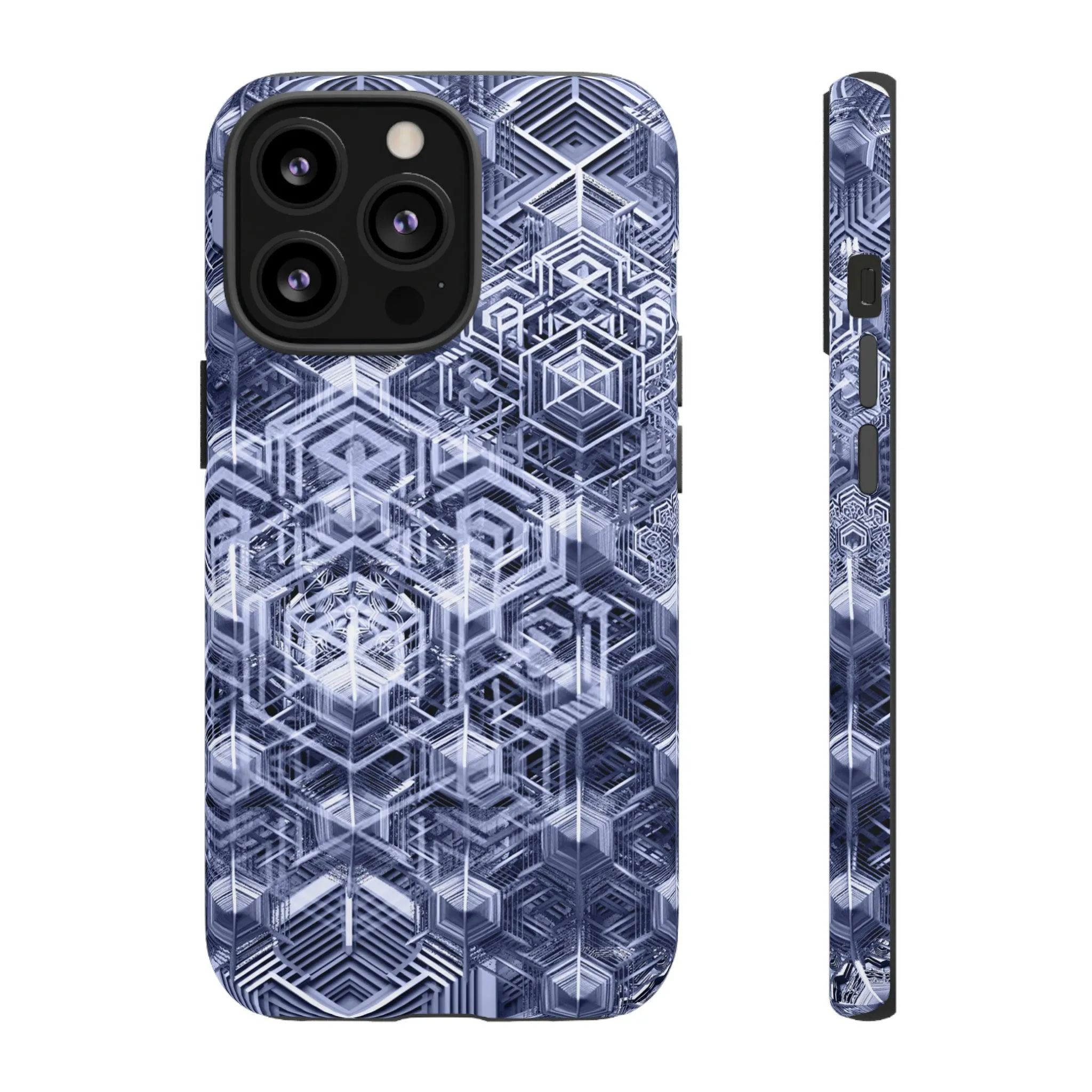 Sacred Geometry Hexagon Honeycomb Psychedelic AI Phone Case