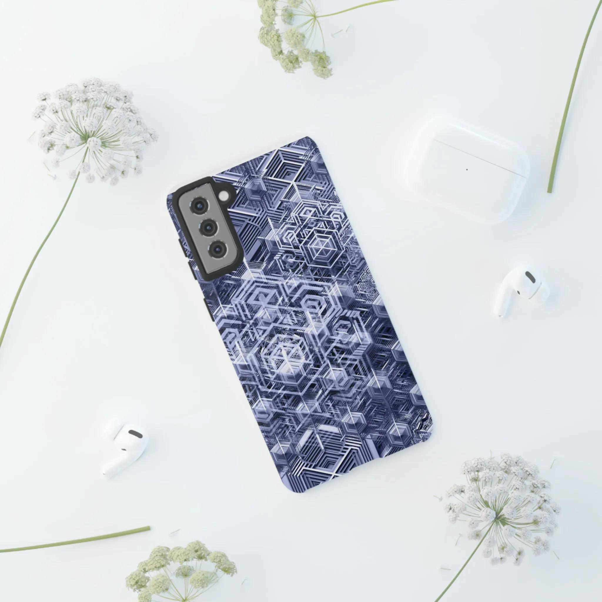 Sacred Geometry Hexagon Honeycomb Psychedelic AI Phone Case