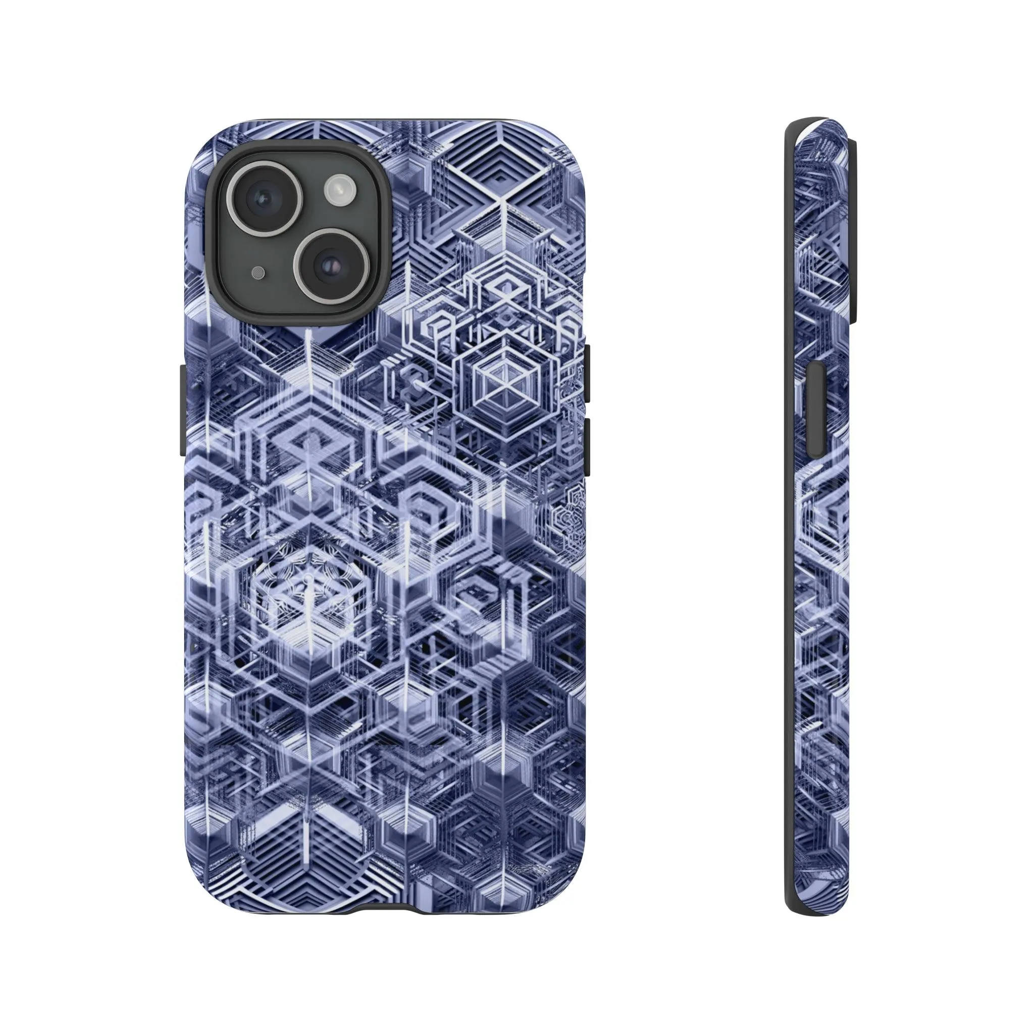 Sacred Geometry Hexagon Honeycomb Psychedelic AI Phone Case