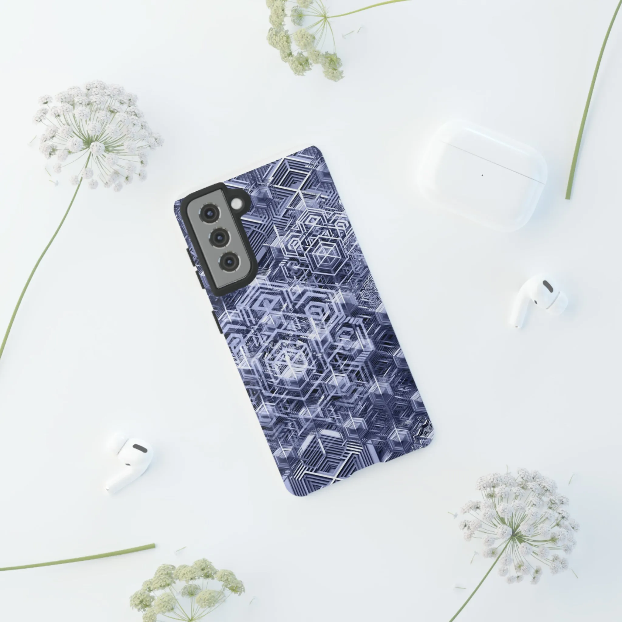 Sacred Geometry Hexagon Honeycomb Psychedelic AI Phone Case