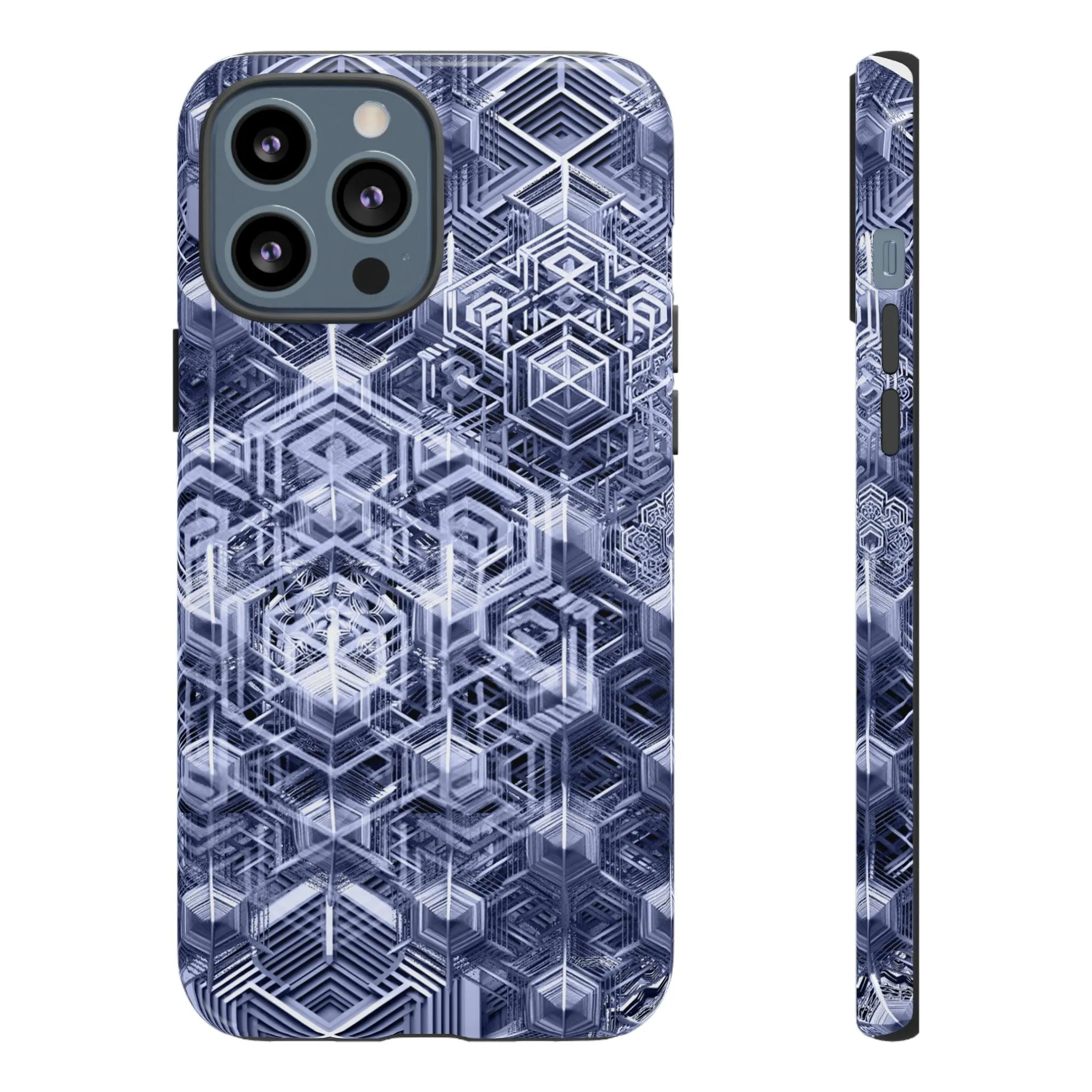 Sacred Geometry Hexagon Honeycomb Psychedelic AI Phone Case