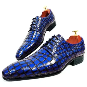 The Ragno - Alligator print elegant leather derby dress shoes