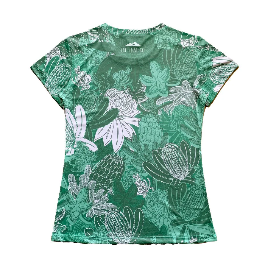 The Trail Co. Run Tee | Green Bloom | Womens