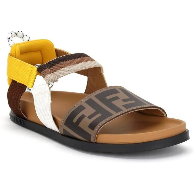 Tobacco FF Logo Strap Sandals