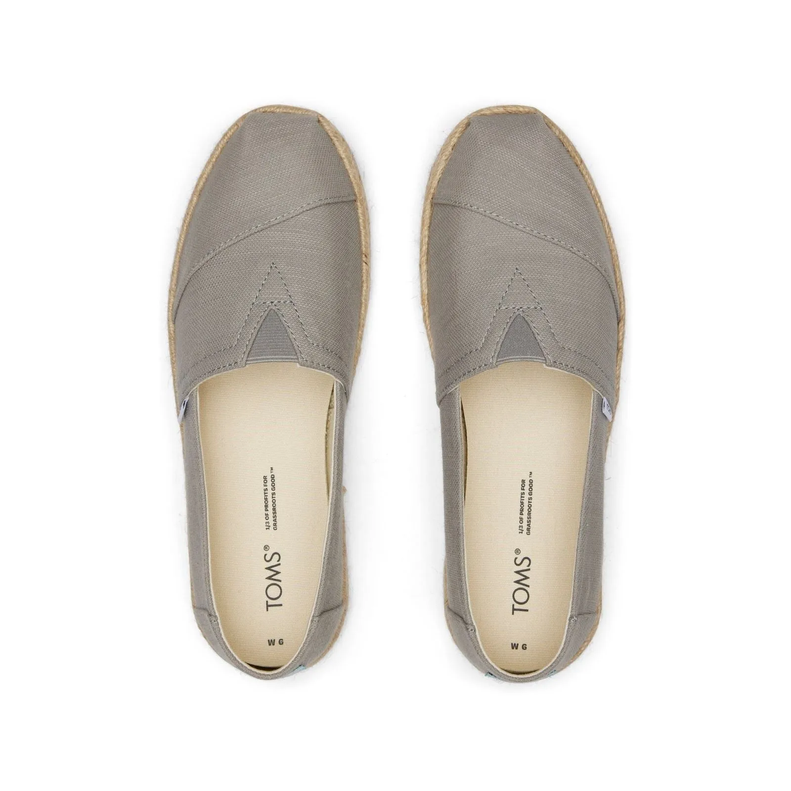 TOMS Alpargata Rope 100% Cotton Women's Drizzle Grey Espadrilles