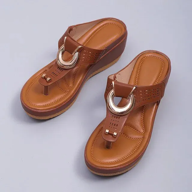 Women Orthopedic Sandals Flat Shoes Flip Flops Ladies Anti-Slip