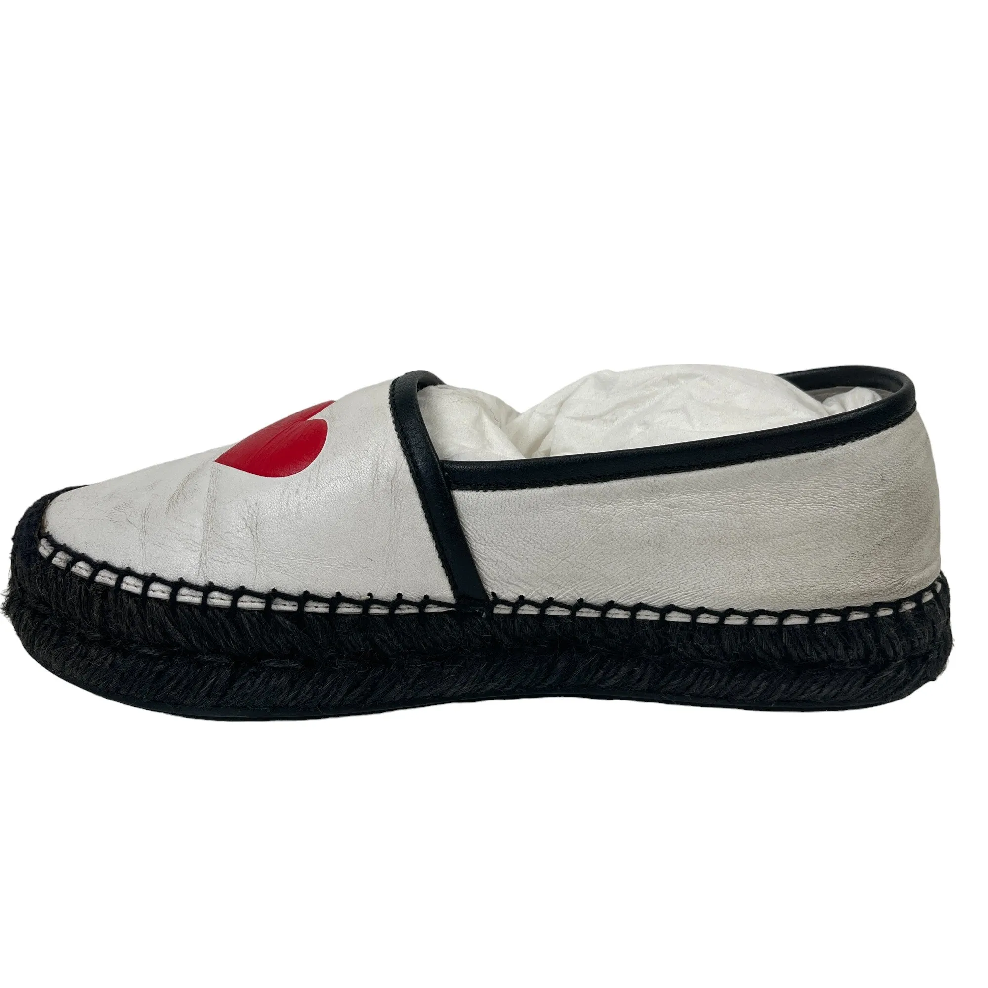 Women's Heart Dg Nappa Leather Espadrilles White Size EU 37 / UK 4